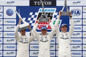 Porsche Team: Neel Jani, Romain Dumas, Marc Lieb (l-r)
