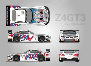 BMW Teams in Spa mit zwei besonderen Fahrzeug-Designs – Zanardi, Glock und Spengler starten in „Michel Vaillant“-Farben.