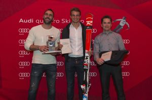 Nico Müller visite l'Audi quattro Ski Cup à Verbier