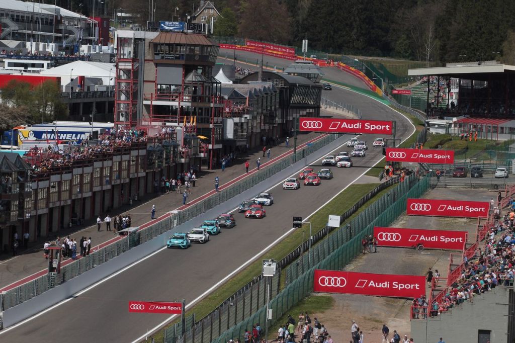 TCR - Stefano Comini on the podium at Spa Francorchamps
