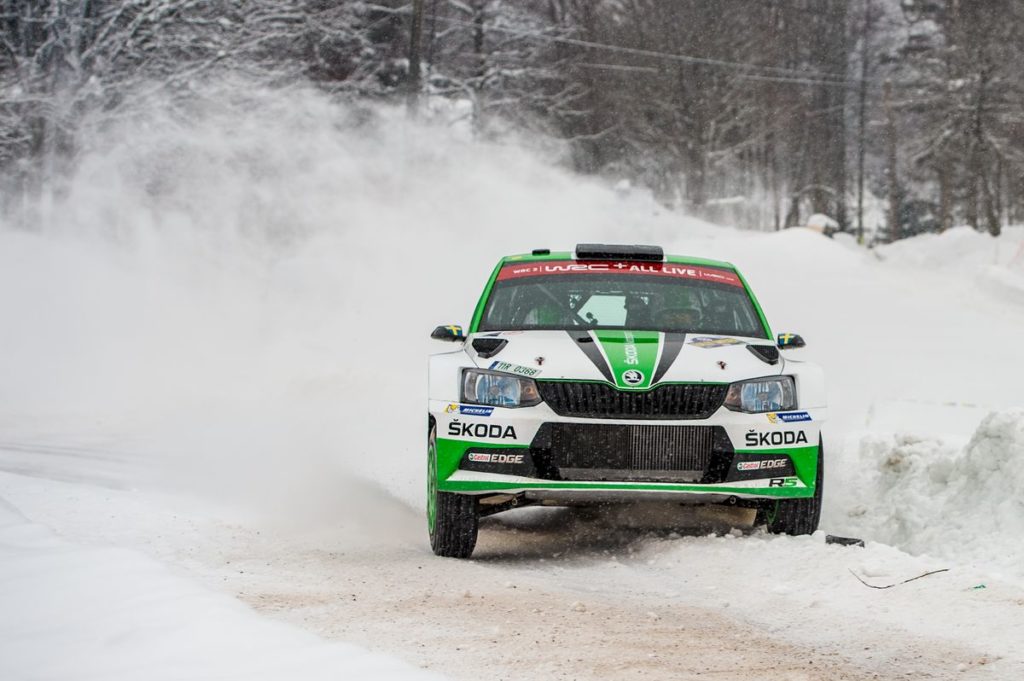 Škoda Motorsport fighting for  victory with Pontus Tidemand and O.C. Veiby