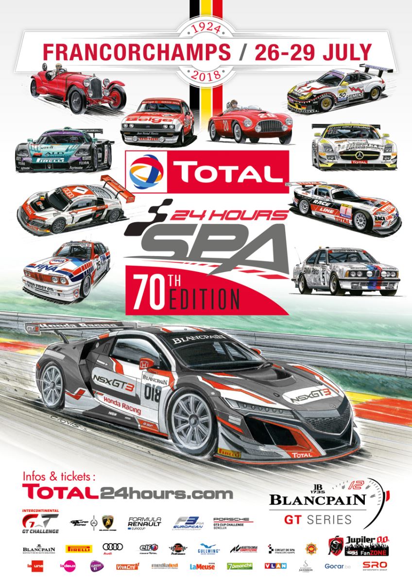 Une Affiche Carte D Anniversaire Pour Les 70eme 24h De Spa Sport Auto Ch