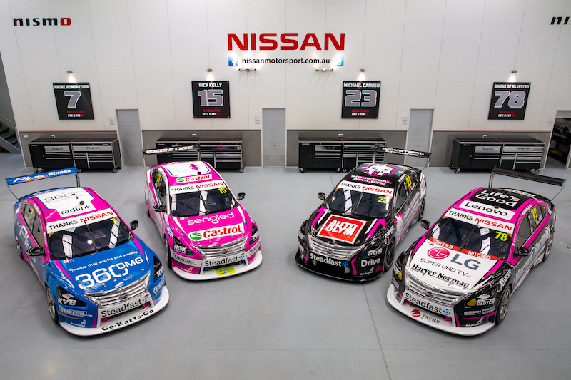 Nissan Motorsport changes its colours for Breast Cancer Network Australia in Newcastle