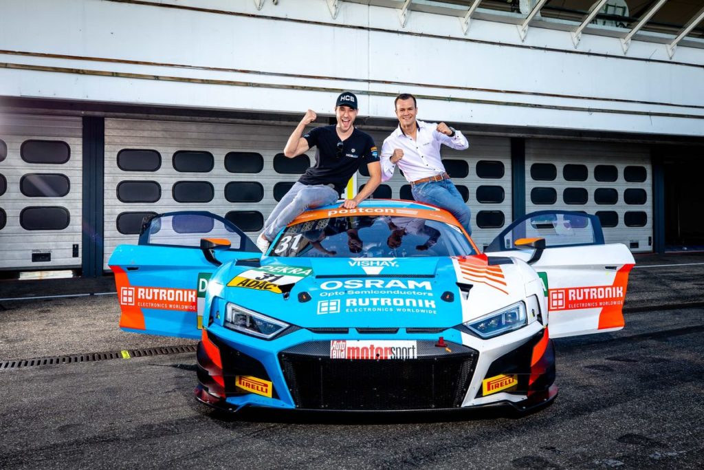The new ADAC GT Masters champions: Kelvin van der Linde and Patric Niederhauser