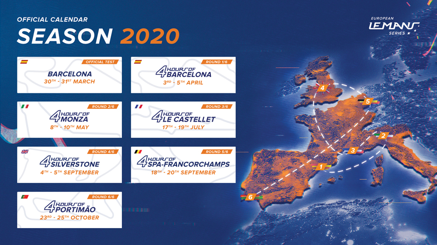Le calendrier 2020 de l'European Le Mans Series dévoilé