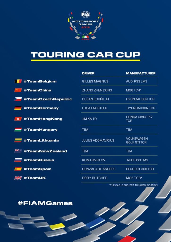 Touring Car Cup – entries summary