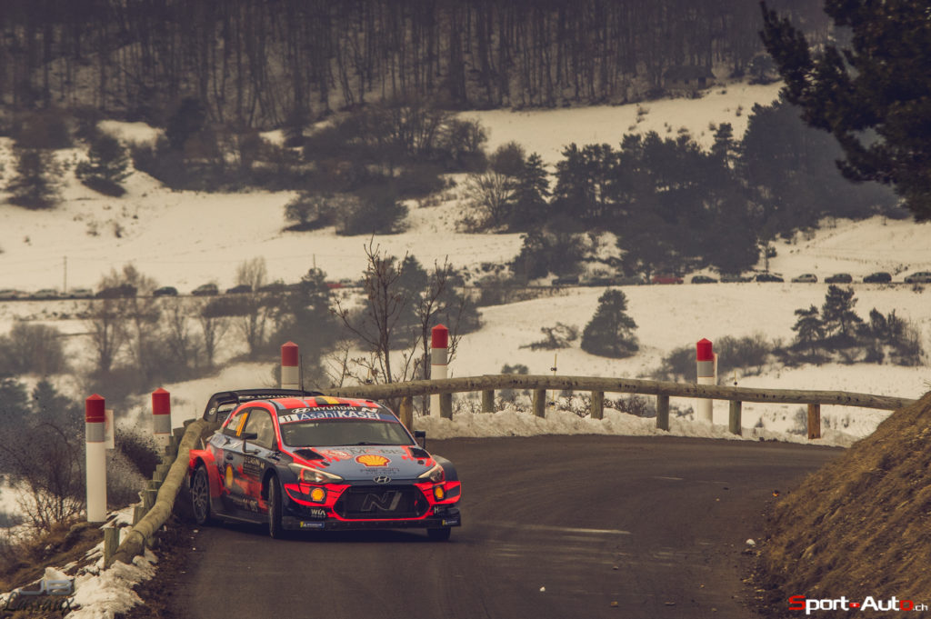 WRC - Hyundai Motorsport holds third and fourth positions at the end of the penultimate day of Rallye Monte-Carlo